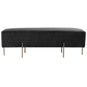 Black Velvet Ottoman quilted bench