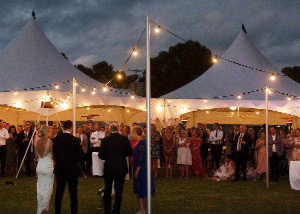 festoon lighting at outdoor weddings