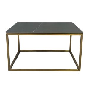 Gold framed Coffee Table with Black Marble Top