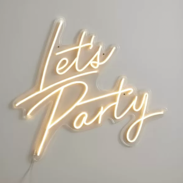 Neon Sign Let's party Hire