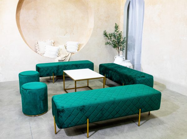 Emerald Green Ottoman Bench Hire