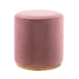 Pink velvet ottoman stool