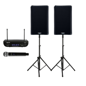 PA system with wireless microphone