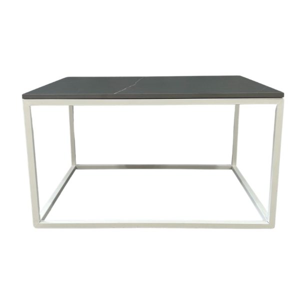 White Coffee Table Hire –Matte Black Marble Top