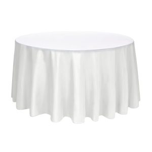 white round banquet table linen