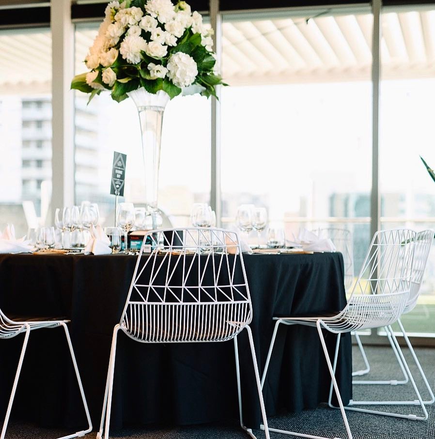 White wire chairs