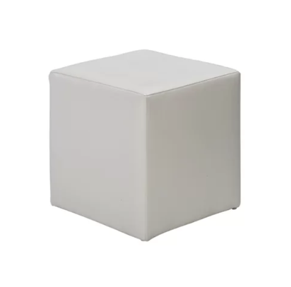 White ottoman cube stool