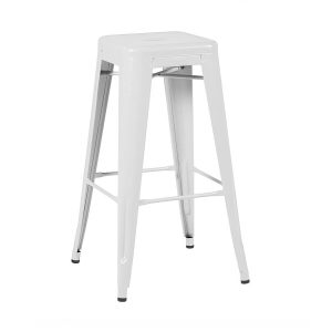 white tolix industrial stool