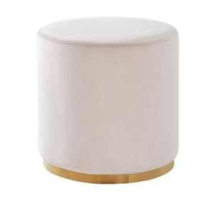 White velvet ottoman stool