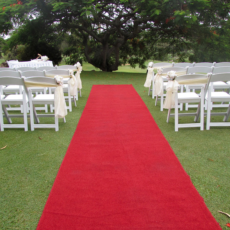 red carpet for wedding aisle